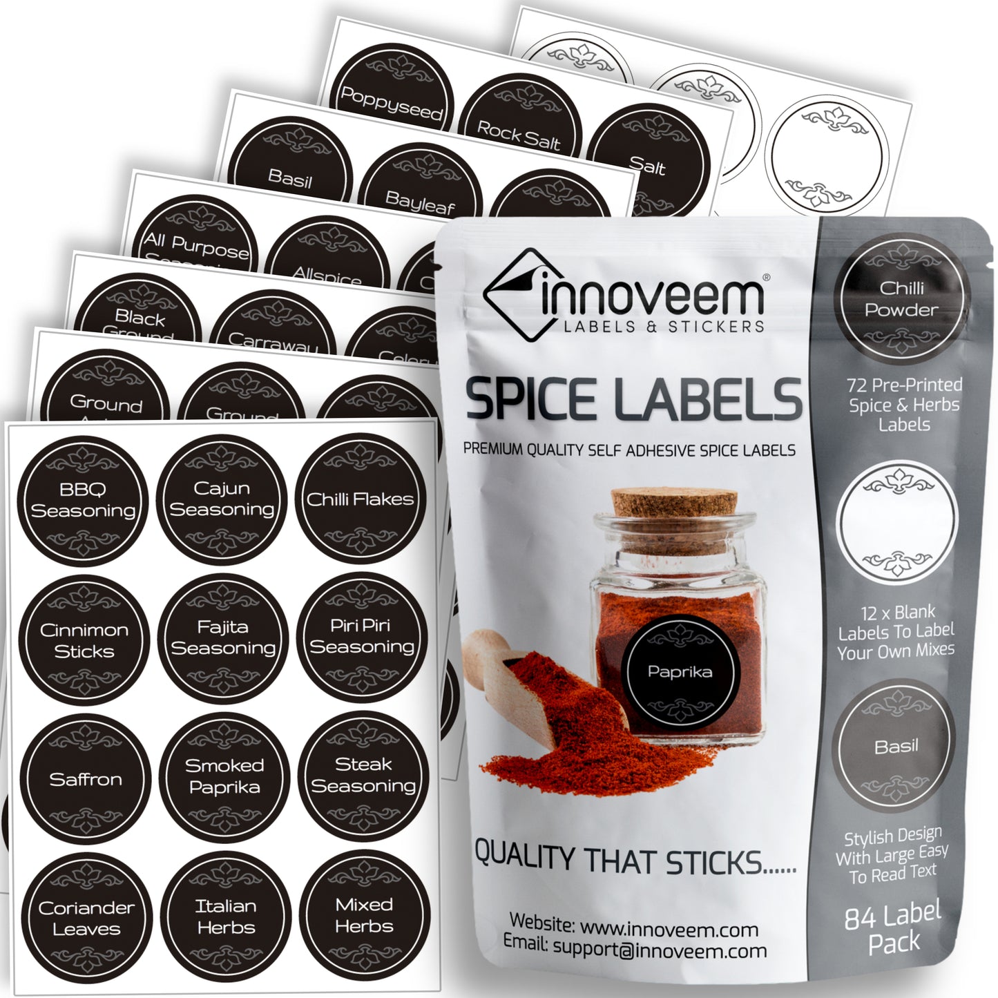 Spice Jar Labels (JL405)