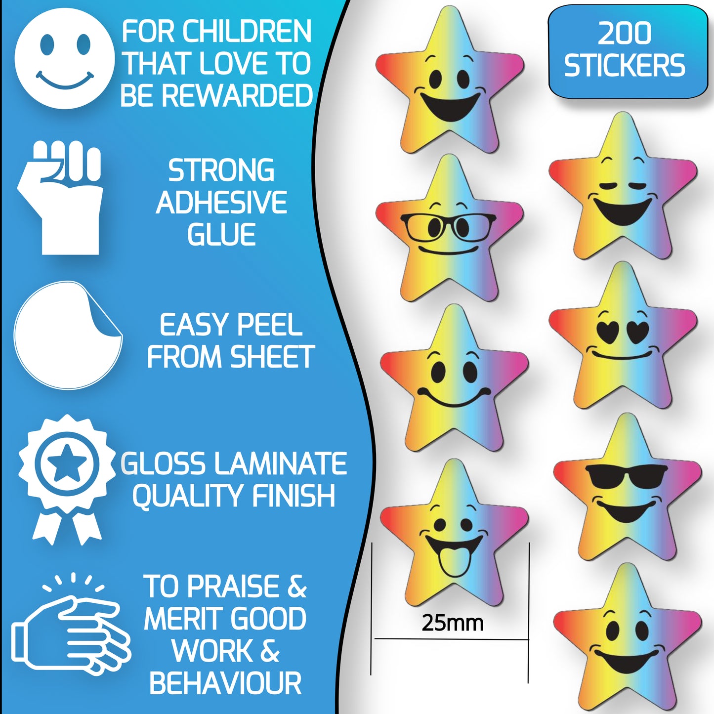 Rainbow Star Stickers