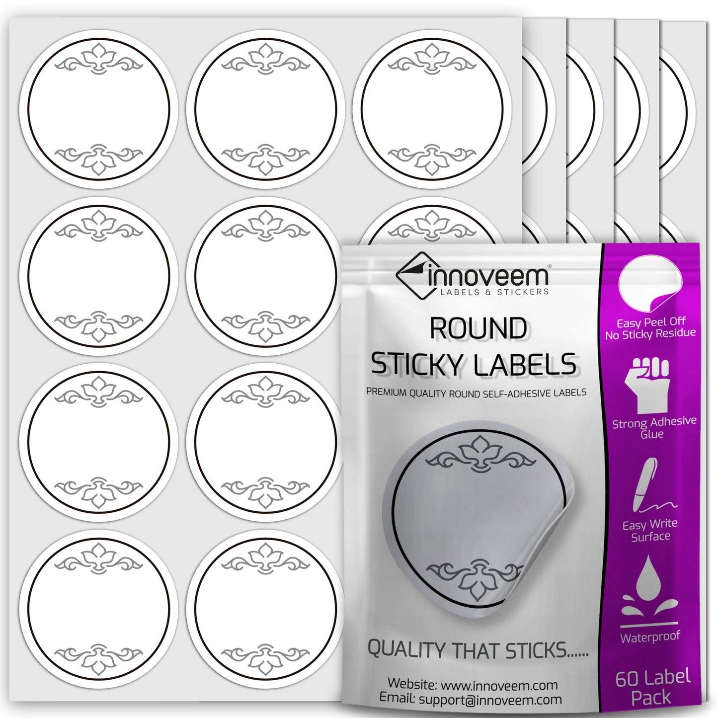 Waterproof Round Sticky Labels