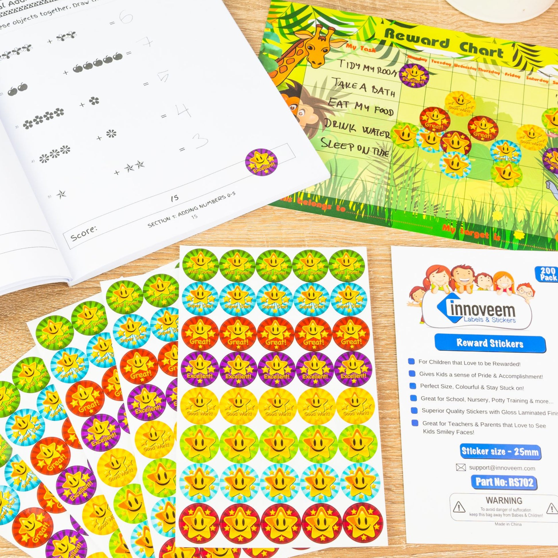 Teacher Praise Reward Stickers – 240 Sheets (2000+ Stickers) For Kids Motivation, Glossy